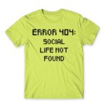 Error 404 Apple Green Men's T-shirt for Antisocial, Funny