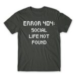 Error 404 Dark Grey Men's T-shirt for Antisocial, Funny