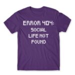 Error 404 Dark Purple Men's Tee for Antisocial, Funny