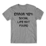 Error 404 Grey Melange Men's T-shirt for Antisocial, Funny
