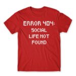 Error 404 Red Men's Tee for Antisocial, Funny