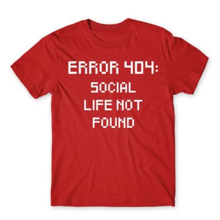 Error 404 Red Men's Tee for Antisocial, Funny