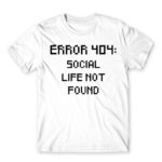 Error 404 White Men's Tee for Antisocial, Funny