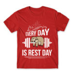 Every day is a rest day Red Men's T-shirt for Funny, Laziness