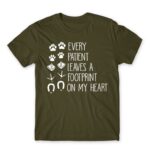 Every patient leaves a footprint on my heart Army Men's Tee for Veterinary, Work