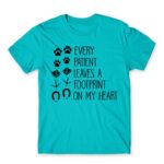 Every patient leaves a footprint on my heart Atoll Blue Men's T-shirt for Veterinary, Work