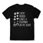 Every patient leaves a footprint on my heart Black Men's T-shirt for Veterinary, Work
