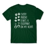 Every patient leaves a footprint on my heart Bottle Green Men's T-shirt for Veterinary, Work