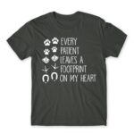 Every patient leaves a footprint on my heart Dark Grey Men's Tee for Veterinary, Work
