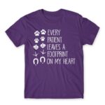 Every patient leaves a footprint on my heart Dark Purple Men's Tee for Veterinary, Work