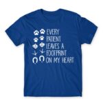 Every patient leaves a footprint on my heart Royal Blue Men's Tee for Veterinary, Work