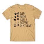 Every patient leaves a footprint on my heart Sand Men's T-shirt for Veterinary, Work