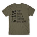 Every patient leaves a footprint on my heart Zinc Men's T-shirt for Veterinary, Work