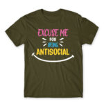 Excuse me for being antisocial Army Men's Tee for Antisocial, Funny