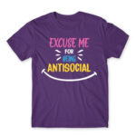 Excuse me for being antisocial Dark Purple Men's T-shirt for Antisocial, Funny