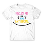 Excuse me for being antisocial White Men's T-shirt for Antisocial, Funny