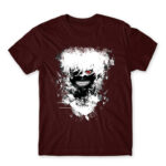 Eyepatch Ghoul Burgundy Men's Tee for Anime, Tokyo Ghoul