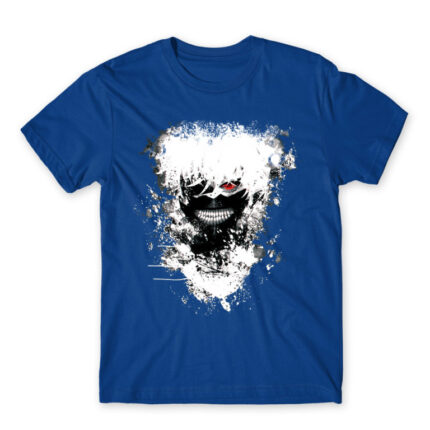 Eyepatch Ghoul Royal Blue Men's Tee for Anime, Tokyo Ghoul