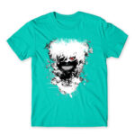 Eyepatch Ghoul Turquoise Men's Tee for Anime, Tokyo Ghoul