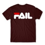 Fail Burgundy Men's Tee for Brand Parody, Funny