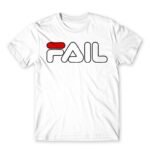 Fail White Men's Tee for Brand Parody, Funny