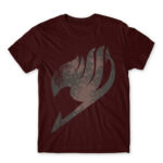 Fairy Tail Tattoo Grey Burgundy Men's T-shirt for Anime, Fairy Tail