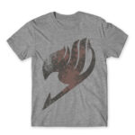Fairy Tail Tattoo Grey Grey Melange Men's T-shirt for Anime, Fairy Tail