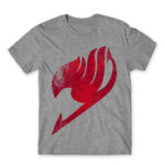 Fairy Tail Tattoo Red Grey Melange Men's Tee for Anime, Fairy Tail