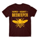 Farmer and insanity Burgundy Men's T-shirt for Beekeeper, Work