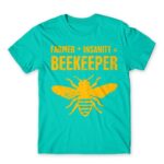 Farmer and insanity Turquoise Men's T-shirt for Beekeeper, Work