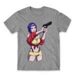 Faye Valentine – Cowboy Bebop Grey Melange Men's T-shirt for Anime, Cowboy Bebop