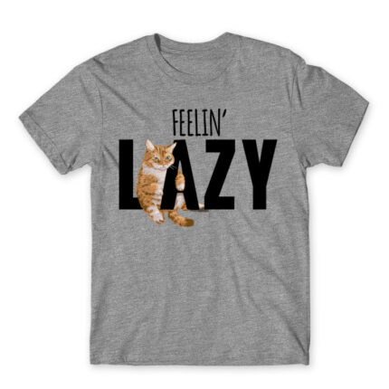 Feelin’ lazy Grey Melange Men's Tee for Funny, Laziness