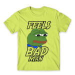 Feels bad man Apple Green Men's T-shirt for Funny, Meme