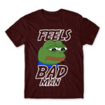 Feels bad man Burgundy Men's Tee for Funny, Meme