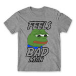 Feels bad man Grey Melange Men's T-shirt for Funny, Meme
