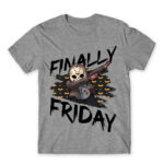 Finally Friday (13) Grey Melange Men's T-shirt for Friday, Funny