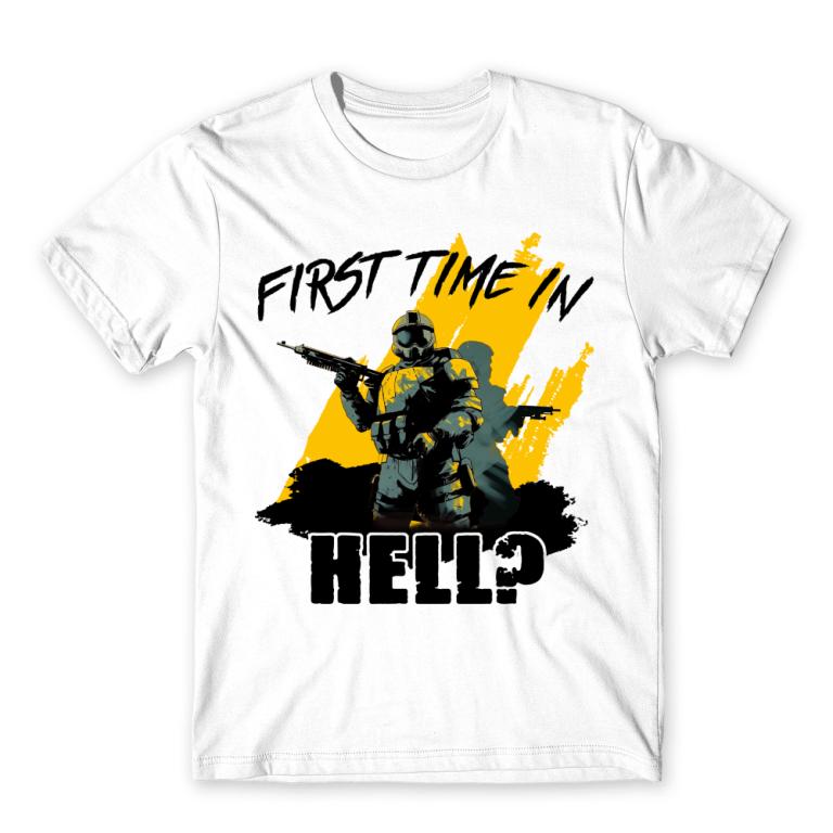 First time in Hell? White Men's Tee First time in Hell? White Men's Tee