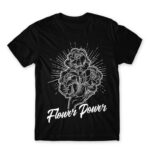 Flower Power Black Men's T-shirt for Florist, Work