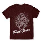 Flower Power Burgundy Men's T-shirt for Florist, Work