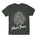 Flower Power Dark Grey Men's T-shirt for Florist, Work