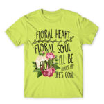 Flowery heart Apple Green Men's T-shirt for Florist, Work