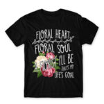 Flowery heart Black Men's T-shirt for Florist, Work