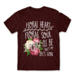 Flowery heart Burgundy Men's Tee for Florist, Work