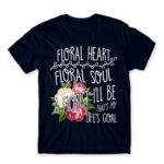Flowery heart Navy Men's Tee for Florist, Work