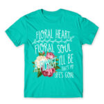 Flowery heart Turquoise Men's Tee for Florist, Work