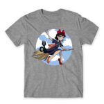 Fly high Grey Melange Men's Tee for Anime, Kiki S Delivery Service