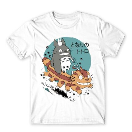 Flying Totoro White Men's T-shirt for Anime, My Neighbour Totoro