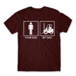 Forklift dad Burgundy Men's Tee for Forklift Driver, Work