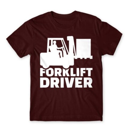 Forklift driver Burgundy Men's Tee for Forklift Driver, Work