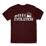 Forklift evolution Burgundy Men's T-shirt for Forklift Driver, Work